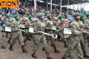 Officers-practice-their-parade-with-shovels-ahead-of-President-Rutos-arrival-for-Mashujaa-Day